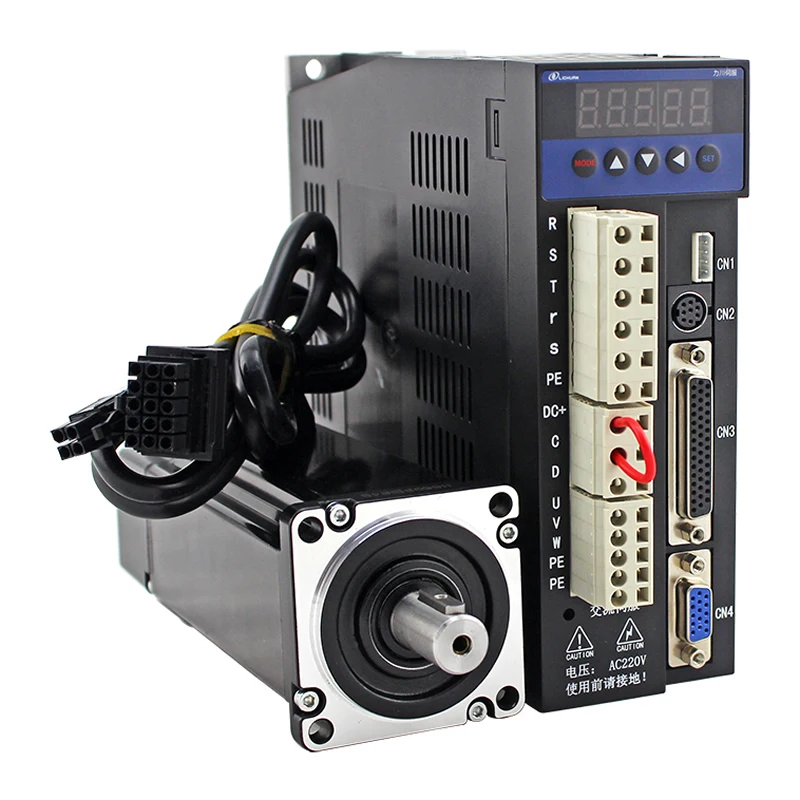 1 phase 220V 600W 0.6KW 1.91N.m 3000rpm 60mm AC servo motor drive kit 2500ppr with 3m cable