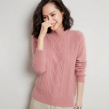 

Korean Fashion Ladies Full Sleeve Women Knitting Sweaters Solid O-Neck Pullover And Jumper Loose cashmere Sweater