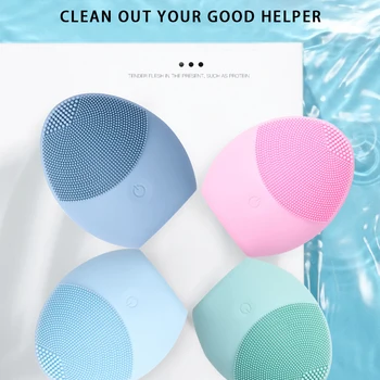 

2020 NEW Silicone Face Cleansing Brush Mini Electric Massage Waterproof Facial Cleansing Tool Soft Deep Face Pore Cleanser Brush