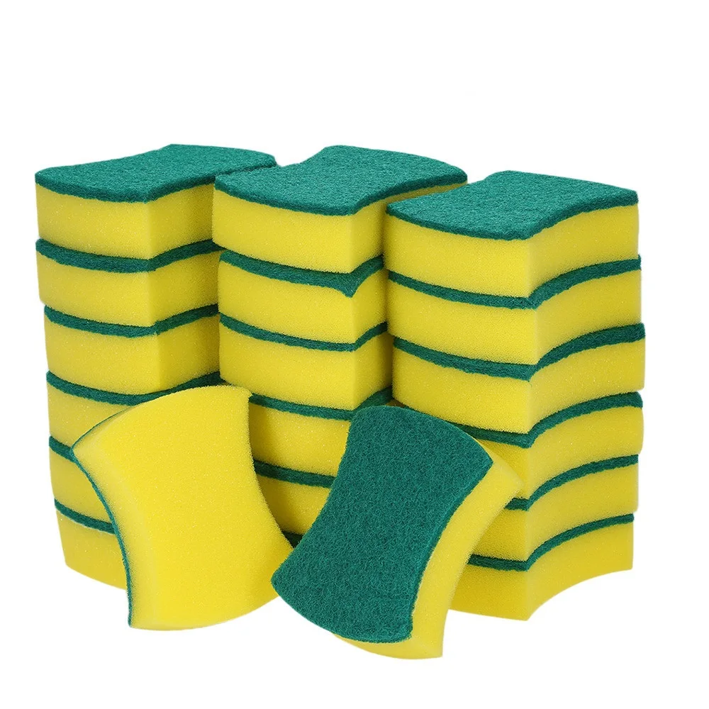 

Double-faced Sponge Scouring Pads Cleanup Dish Washing Window Cleaner Stains Removing Multi-purpose Cleaning Scrubber Brush