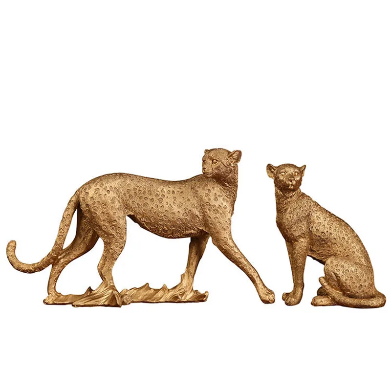 Скандинавская Ретро Золотая Пантера художественная Животная скульптура
