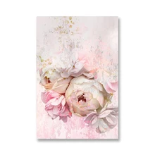  Beautiful Pink Bouquet Aesthetics Canvas Paintings Nordic Style Poster Print Wall Art Picture for Living Room Wall Decor Cuadros 