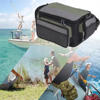 

Men fishing bag Canvas multi-function shoulder bag fishing reel bag fishing tackle storage bag
