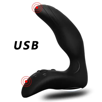 

Vibrating Prostate Massager Men Anal Plug Waterproof with Powerful Motors 10 Stimulation Patterns Butt Anus Silicone Sex Toys