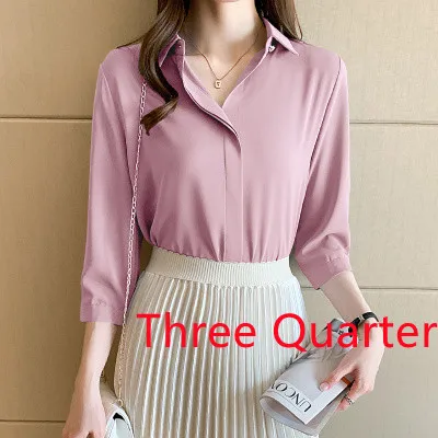 Silk Shirts Women Long Sleeve Shirts Blouses for Women Satin Clothing Shirt Office Lady Solid Silk Shirt Blouse 2022 Fashion Top Pink