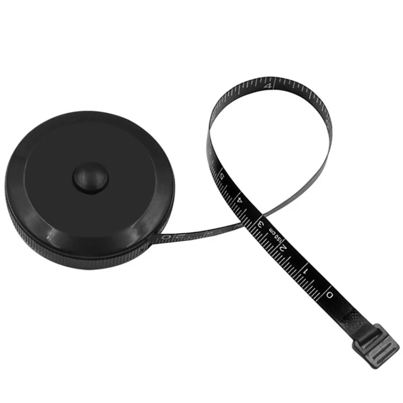 1.5m Retractable Portable Ruler Cm/inch For Travel Camping Mini Sewing Measuring Tape Button Click Black Dual Side Tape Measure