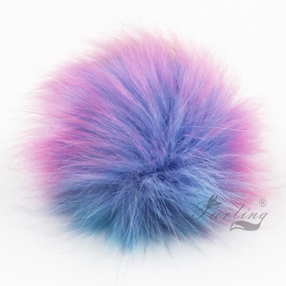 DIY 3.9inch (10CM) Faux Fox Fur Pom Pom Ball - 2PCS (Hot Pink)