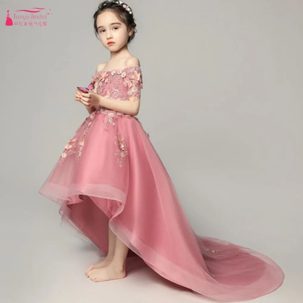 Розовые Платья с цветочным принтом для девочек Лидер продаж, платье с короткими рукавами и короткими рукавами для девочек DQG981