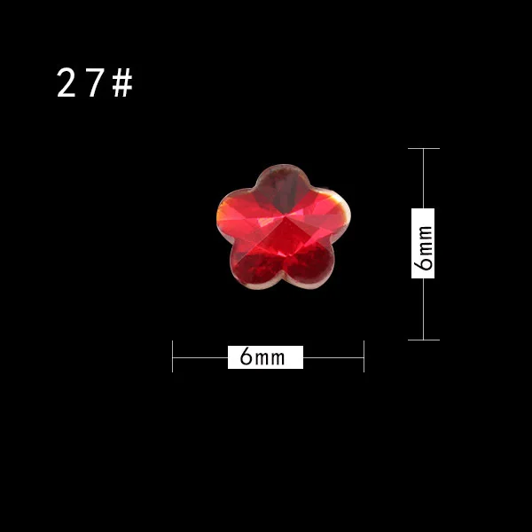 10 шт./упак. нейл-арта украшения камни с плоской задней частью Форма капли воды с украшением в виде кристаллов красная мозачиная Стекло Стразы для украшения аксессуары - Цвет: 27