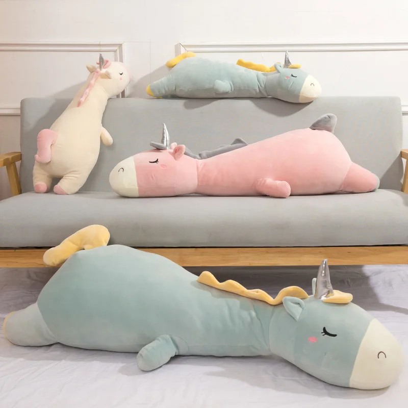 70cm Giant Soft Plush Toy Unicorn Stuffed Silver Horn High Quality Sleeping Pillow Animal Bed Decor Cushion Throw | Игрушки и хобби