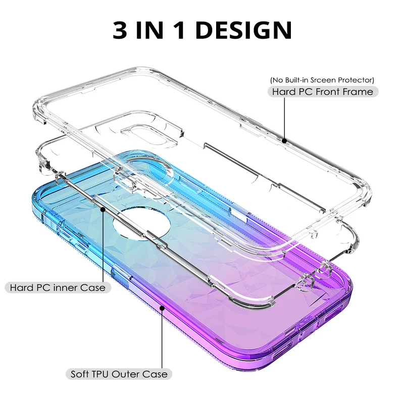 Прозрачный чехол для телефона с градиентом для iPhone 7, 8, 6 Plus, X, XR, XS, Max, прозрачный жесткий чехол из поликарбоната, Мягкий ТПУ, разноцветный чехол