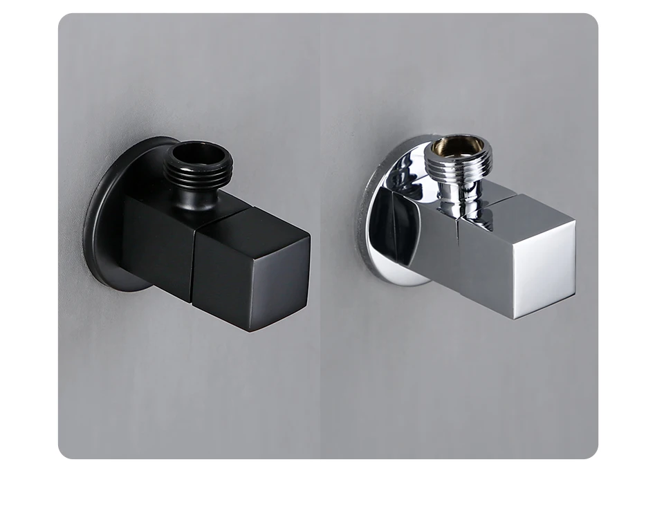 Messing Titan g1/2 wc flush Solide Messing Vierteldrehung Chrom Poliert winkel ventil schwarz Bad zubehör – Detail 4