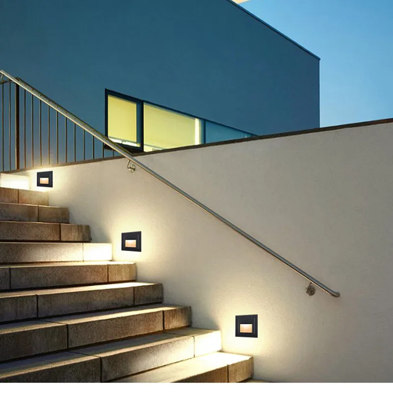 5W Wall Light Underground Waterproof Led Step Stair Lights Outdoor Footlight Recessed Corner wall Lamp exterior garden light led underground light