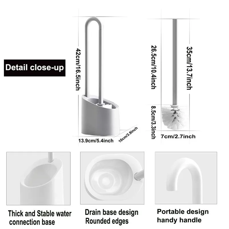 Bathroom Cleaning Brush Plastic Bathroom Accessories Set Home Long Handle Magnetic Toliet Brush
