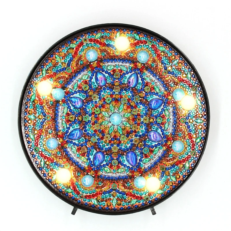 Huacan 5D алмазная живопись светодиодный светильник бабочка бриллиант мозаика свет Рождественская Алмазная вышивка украшения - Цвет: ZXD031