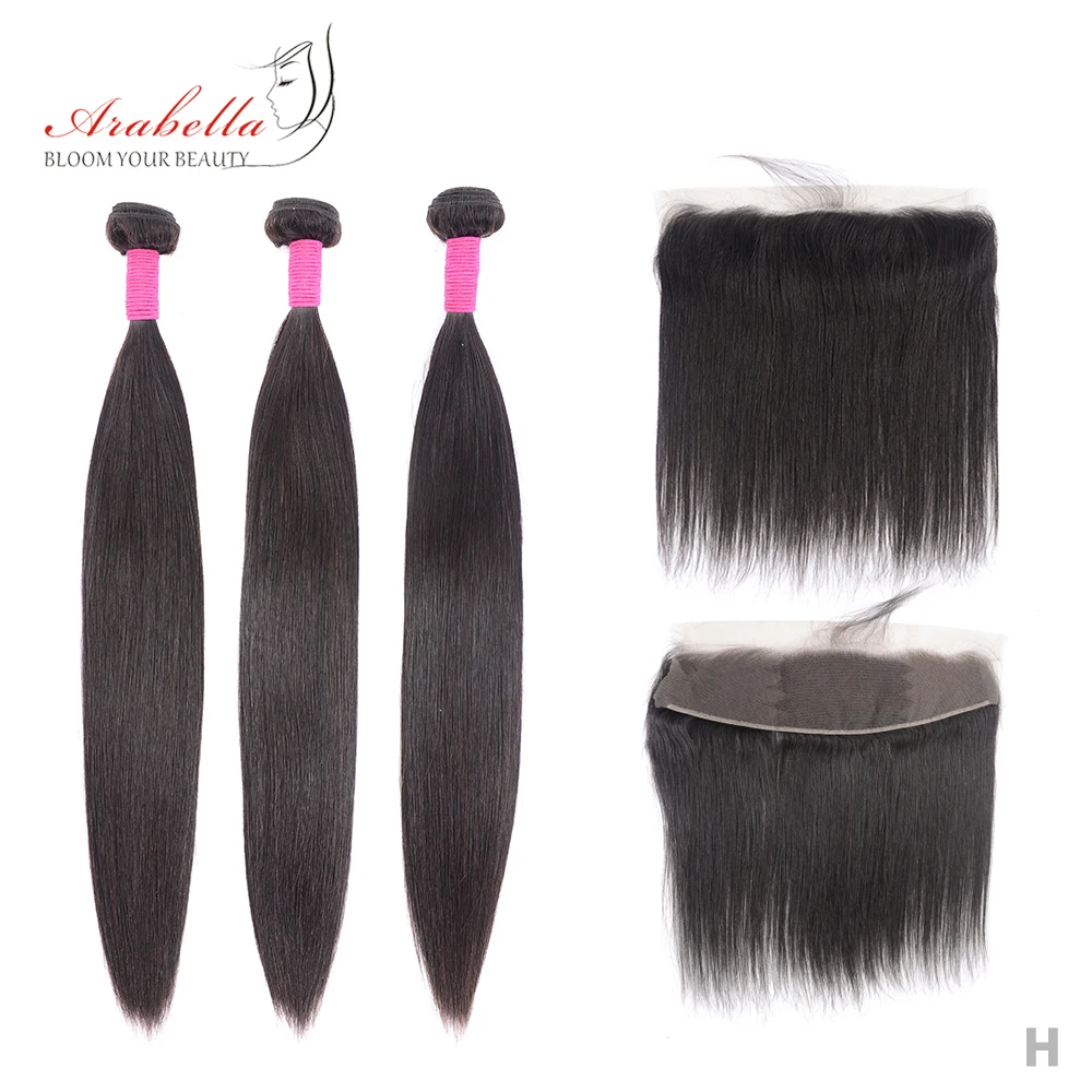 Hot Sale Human-Hair-Bundles Lace-Frontal Arabella Straight Hair Transparent 13X4 with Remy 3VMVlgOG