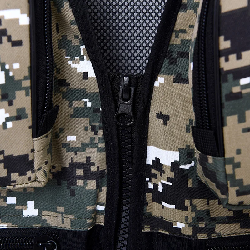 

Fishing Waistcoat Sleeveless Mesh Fishing Jacket Multi-Pockets Breathable Photography Hunting Fishing Climbing Vest,Army Green L