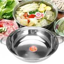 38cm Stainless Steel Hot Pot Induction Cooker Gas Stove Compatible Pot Home Kitchen Cookware Soup Cooking Pot Without Lid