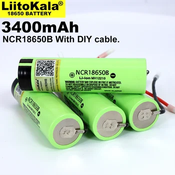 

1-8PCS Liitokala original NCR18650B 3.7V 3400mAh 18650 rechargeable lithium battery for battery + DIY cable