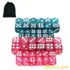 Bescon Ethereal Glitter Dice D6 16MM&12MM 48pcs Set, Game Dice Glitter Rose and Teal in 12MM&16MM Each 12pcs 1