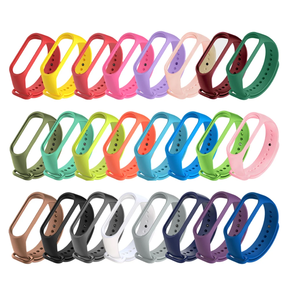 

Hot Silicone Wrist Strap 20 Colors Bracelets for Xiaomi Mi Band 5 Sport Strap Watch for xiaomi mi band 5 Fashion Colorful Strap