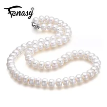 FENASY fine AAAA высококачественное ожерелье из натурального пресноводного жемчуга для женщин 3 цвета 8-9 мм жемчужное ювелирное изделие 45 см колье