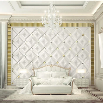 

Creative Photo Wallpaper 3D Luxury Embossed Gold Soft Bag Mural Living Room Background Wall Cloth Decor Waterproof Wall Sticker