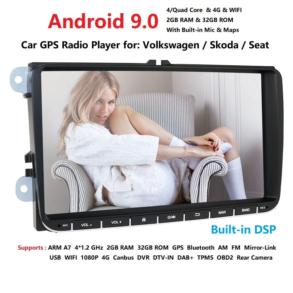 Android 2 din автомобиль NODVD gps Радио стерео плеер для Volkswagen VW golf 6 passat b6 B7 Touran polo Tiguan seat leon skoda octavia