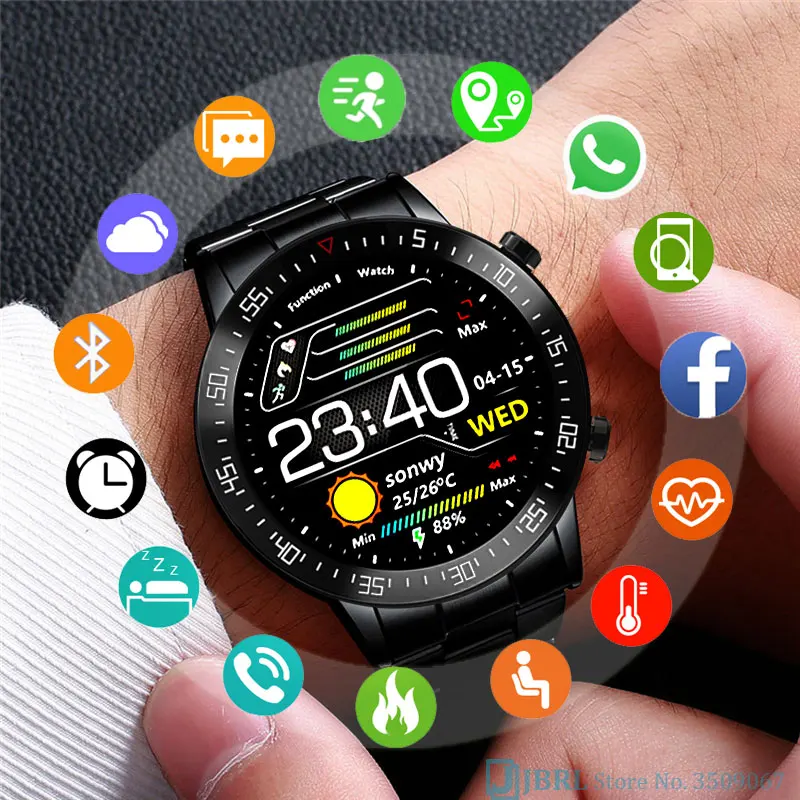 

Top Business Smart Watch Men Male Smartwatch Electronics Smart Clock For Android IOS Fitness Tracker Full Bluetooth Smart-watch