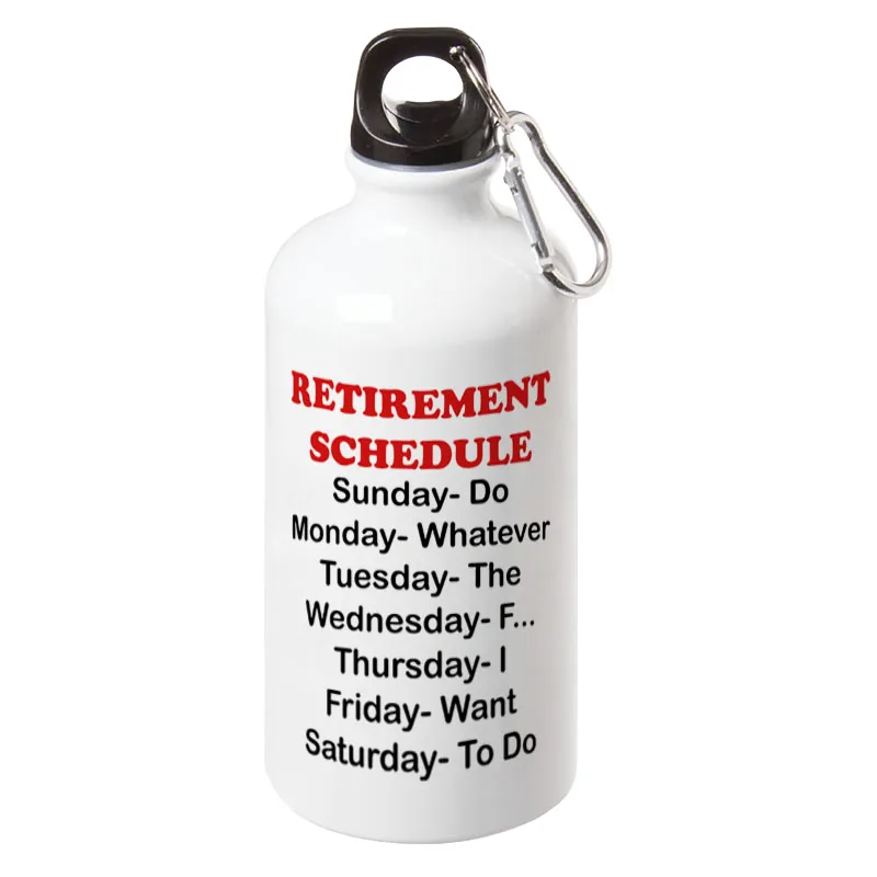 

Retirement Schedule Sport Water Bottle With Carabiner For Outdoor Camping Cycling Walking 17oz