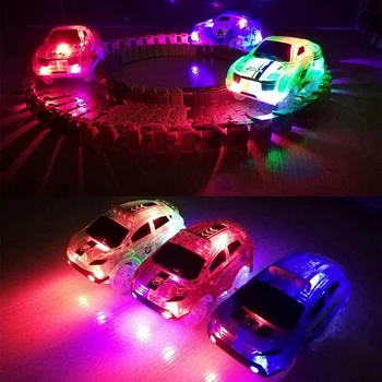 

3 Pack Track Cars Light Up Toy Car Track,5 LED Flashing Lights,Glow in the Dark Compatible with Most Tracks,Boys Girls