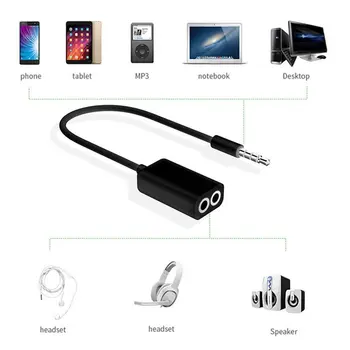 

3.5Mm Double Earphone Headphone Splitter Cable Cord Adapter Jack Plug Audio Cable Cellphone Accessories