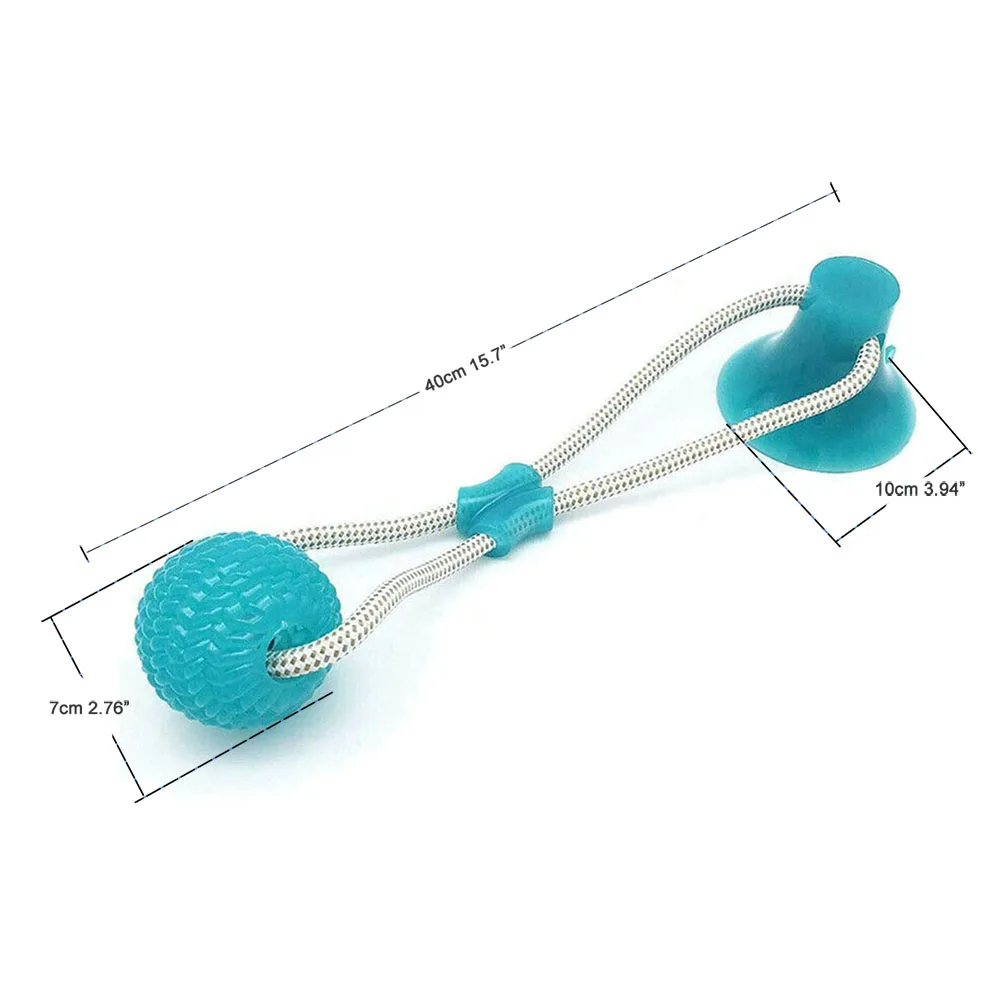 Dog Interactive Suction Cup Push TPR Ball Toys Elastic Ropes Dog Tooth Cleaning Chewing Playing IQ