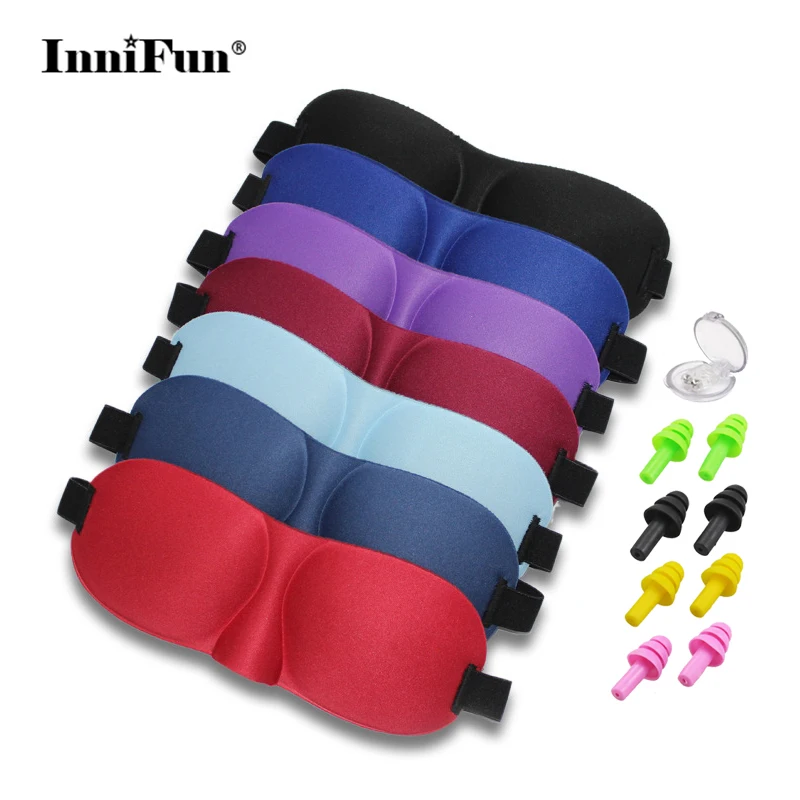 3D Sleep Mask Earplugs Anti Snoring Device Set Soft Comfortable Sleeping Mask Ear Plugs Snore Stopper Eyeshade Health Care