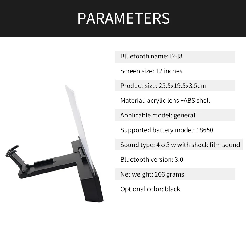 Мобильный увеличитель для экрана телефона Bluetooth стерео динамик видео усилитель usb зарядный интерфейс регулируемый угол Телескопический зажим