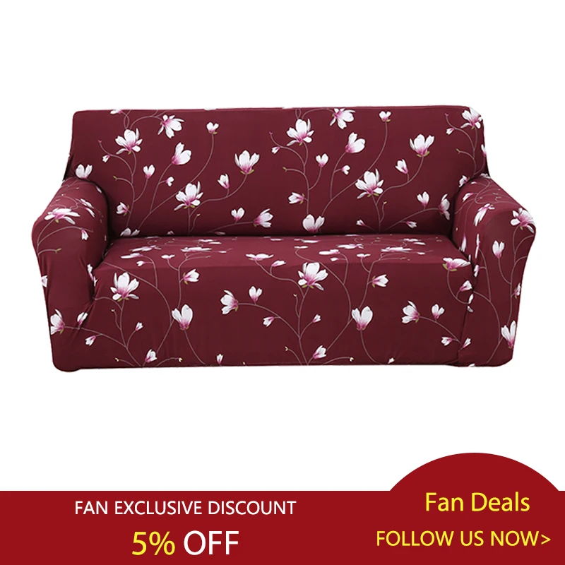 

Flower Printing Sofa Tight Wrap All-inclusive Elegant Sofa Cover Elastic Sofa Towel Furniture Slipcover For Sectional Sofa 1pc
