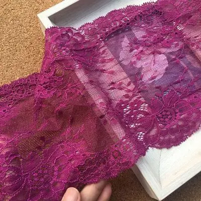 purple Ширина 18 см мягкая Высококачественная эластичная кружевная ткань для творчества нижнее белье сексуальные пижамы головные уборы аксессуары - Цвет: purple