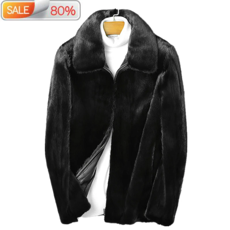 

Real Coat 2020 Winter Jacket Men Natural Mink Fur Luxury Mens Jackets and Coats Plus Size Overcoat 4xl ND141A