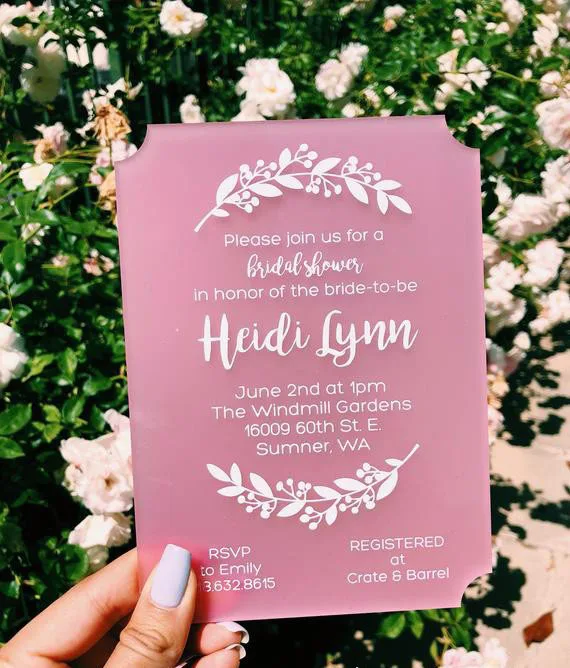  PINK ACRYLIC INVITATIONS CA0764 - 32780299874