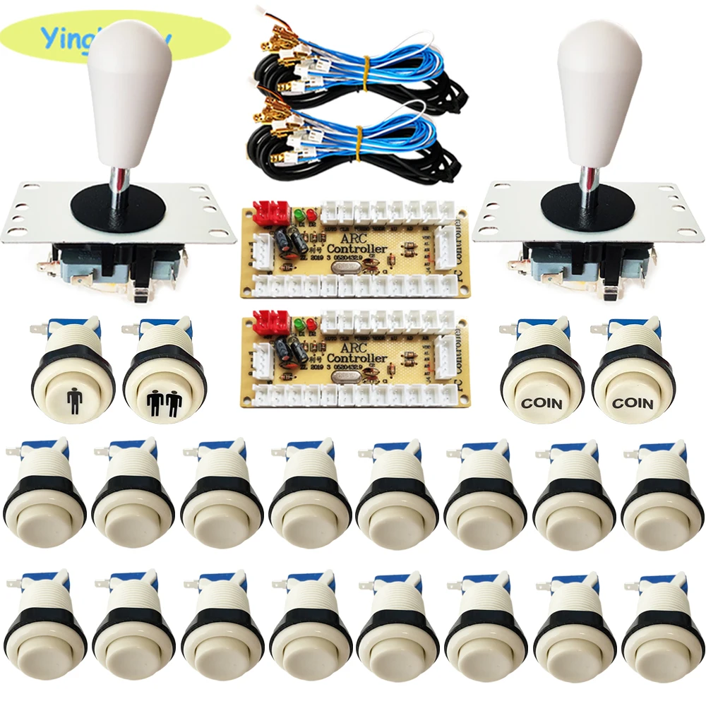 2 player arcade joystick kit zero delay mando usb encoder happ type button to PC Raspberry PI 