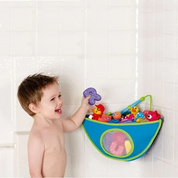 

Kids Toy Storage Bag Bath Toy Triangle Storage Bag Self-adhesive Toy Storage Bag with 4 Suction Cups Practical Storage Bags