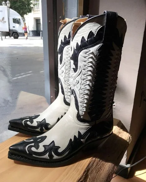 

2020 Men's New Fashion Pu Leather Cowboy Boots Med Heel Motorcycle Boots Casual High Quality Mens Boots Zapatillas Hombre 4M658