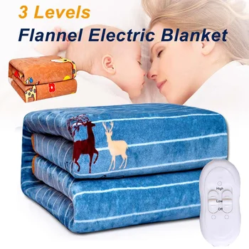 

220V Deer/Giraffe Electric Heat Blanket warmer Thicken Flannel 3/2/1 person Thermostat Blanket Adjustable Heating Mattress pad