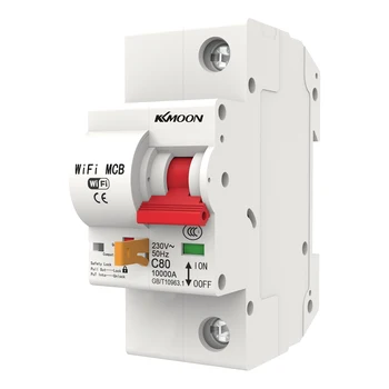 

1P Circuit Breaker WiFi Intelligent Circuit Breaker with Energy Monitoring and Meter Function Works with Alexa and Google Home