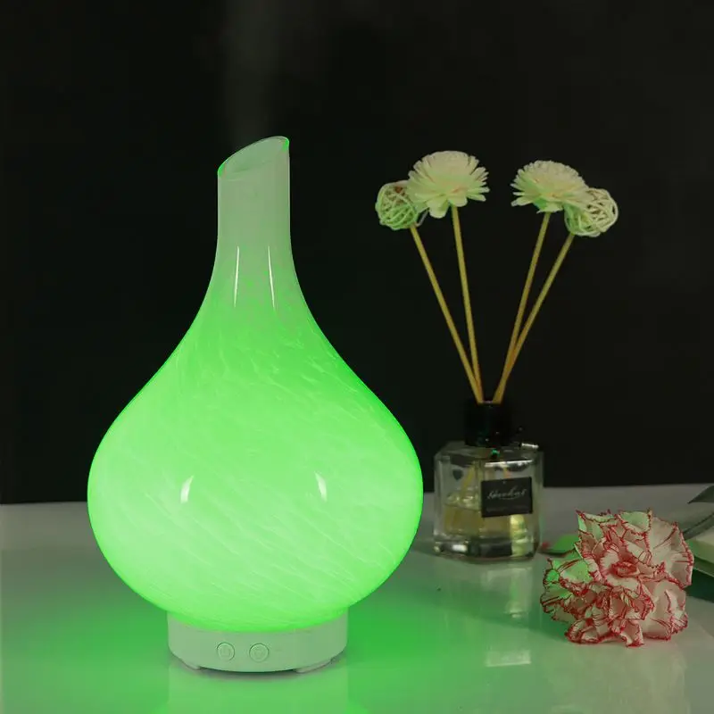 Colorful glass Vase Air Humidifier Air Aroma Purifier With 7 Color LED Lights Electric Aromatherapy Essential Oil Aroma Diffuser