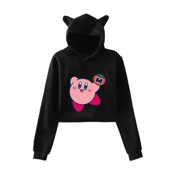 

Nostalgia childhood ACT Game Kirby 2019 NEW lovely print fashion trend Cat ears Top Women Hoodies Sweatshirt Sexy clothes