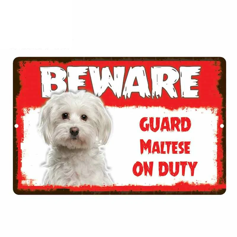 

Creative PVC Car Sticker Interesting Beware Guard Maltese Dog on Duty Decal Shape ZWW-2167, 13cm * 8.5cm