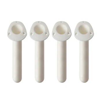 

4 Pack Fishing Rod Holder Socket White Color 30 Degree Flush Mount for Kayak Boat Canoe Fishing