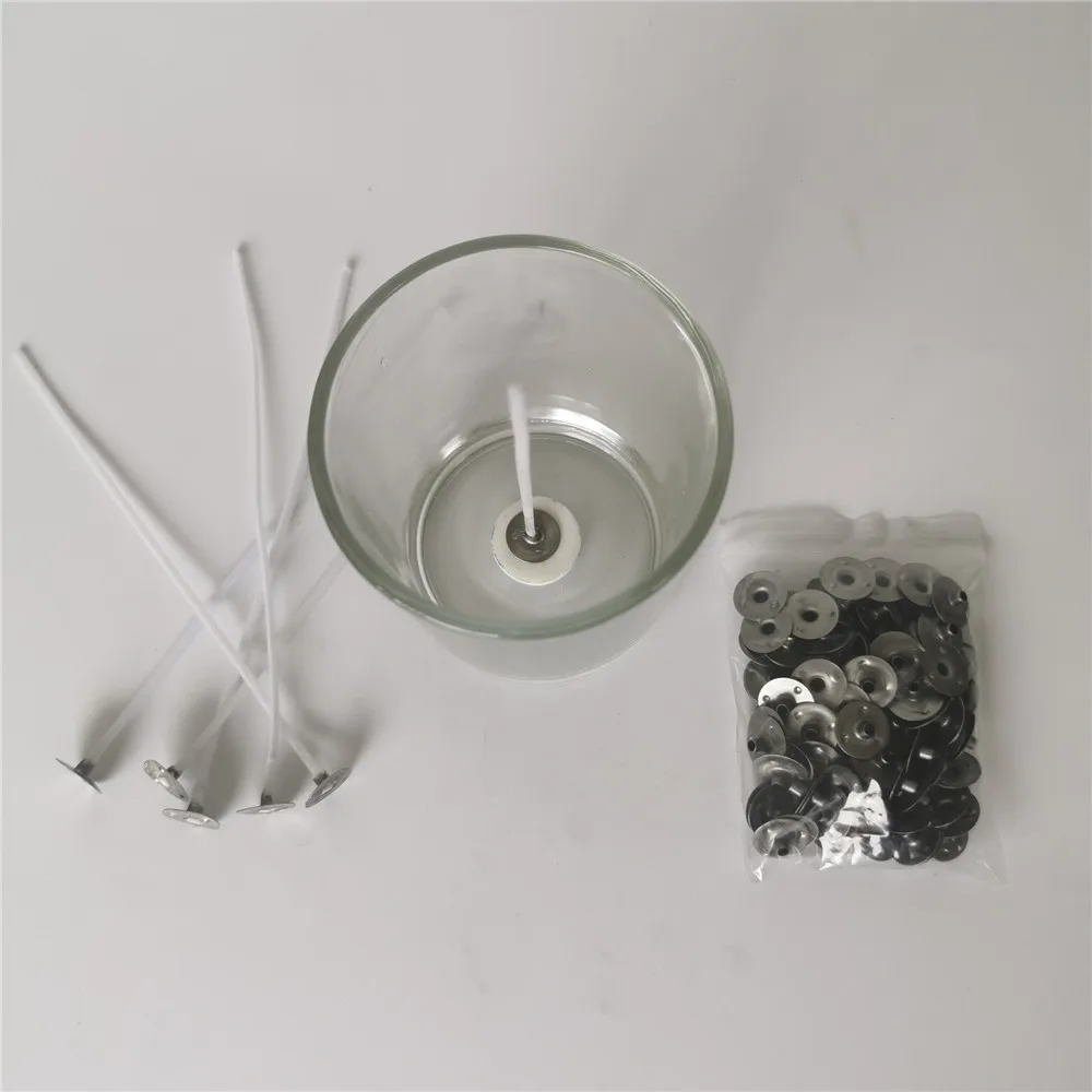 Candle Wick Metal Tea Lights Candle Wicks Self Centering Sustainers Tabs Base For Making Diy Craft Gift 12.5*2.5mm 500Pcs candle wick holder