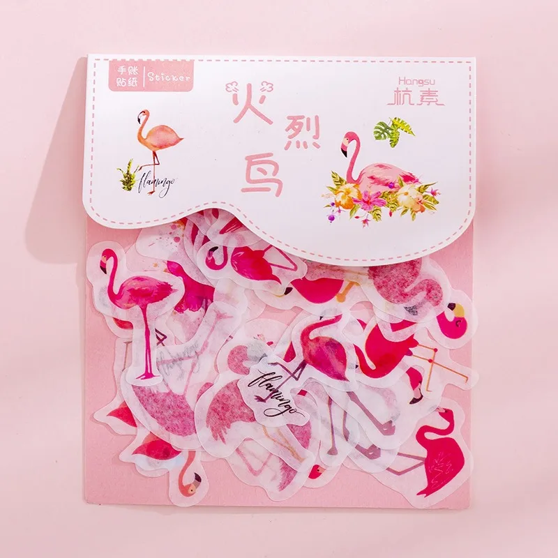 Flamingo 40 шт./пакет красивое растение серии стикер, этикетка Стикеры s Скрапбукинг самоклеящаяся Стикеры s для художественного оформления ногтей, ручная работа дневник Стикеры s - Цвет: Flamingo